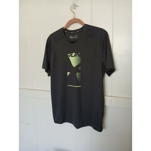 Under Armour Fitted HeatGear CoolSwitch RUN Graphic Athletic Shirt Mens L Gray - Picture 14 of 16